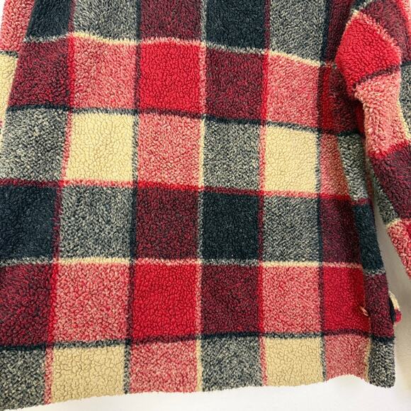 Vtg Tasha Polizzi TP Saddleblanket Fleece Jacket Womens M Red Check Southwest - Picture 8 of 12
